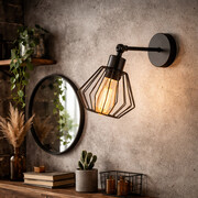 Kinkiet regulowany metalowy łamany czarny loft DUCOS LOFT