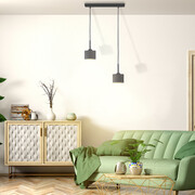 Czarna lampa wisząca na listwie MONTANA VELUR