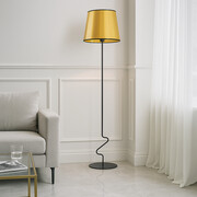 Czarno-złota lampa podłogowa w stylu glamour SURAT MIRROR