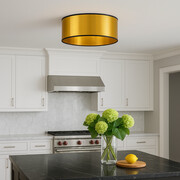 Złota lampa sufitowa do kuchni DUBAJ MIRROR fi - 40 cm w nowoczesnym stylu