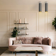 Skandynawska lampa sufitowa tuba SALWADOR GOLD abażur ze złotym wnętrzem