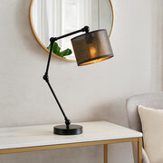 Designerska lampa stołowa z abażurem ASMARA AŻUR z regulowanym ramieniem