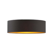 Czarna lampa sufitowa do salonu w stylu glamour DUBAJ GOLD fi - 60 cm z abażurem ze złotym wnętrzem