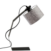 Metalowa lampa biurkowa z designerskim kloszem HAGA
