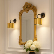 Złoty kinkiet ścienny w stylu glamour AURORA MIRROR
