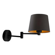 Kinkiet ścienny czarny z regulowanym ramieniem LUGO GOLD