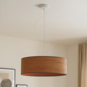 Abażurowa lampa wisząca do salonu w stylu scandi HAJFA ECO fi - 50 cm - kolor kasztanowy