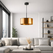 Nowoczesna lampa do salonu LED czarny/miedziany SINTRA MIRROR fi - 30 cm