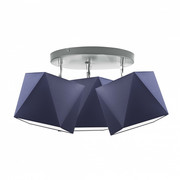 Nowoczesny plafon sufitowy MINORKA na metalowym stelażu z granatowymi abażurami