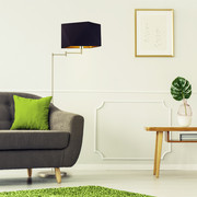 Lampa stojąca do salonu SANTIAGO GOLD na chromowanym stelażu