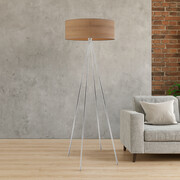 Chromowana lampa podłogowa do czytania w salonie IBIZA ECO w stylu loftowym