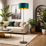Lampa stojąca lampa podłogowa LED E27 do salonu butelkowa zieleń WERONA GOLD