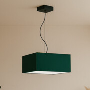 Kwadratowa lampa wisząca do salonu w stylu urban jungle SANGRIA - kolor zieleń butelkowa