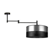 Czarno-srebrna lampa sufitowa z regulacją kąta padania światła do kuchni RANGUN GLAM