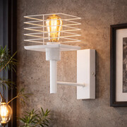 Lampa ścienna loft ANDULO – biały kinkiet w stylu industrialnym