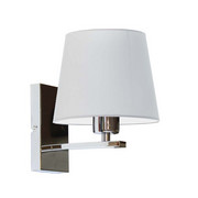 Chromowany kinkiet z szarym abażurem HVAR