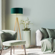 Lampa podłogowa z trójnożną podstawą i abażurem HAITI