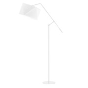 Biała lampa stojąca na wysięgniku ruchomym do czytania COLMA