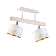 Elegancki drewniany plafon sufitowy w kolorze białym EPIR GLAM z regulacją kąta padania światła