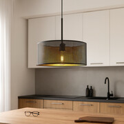 Czarna lampa wisząca nad stół SINTRA AŻUR fi - 40 cm - kolor czarny