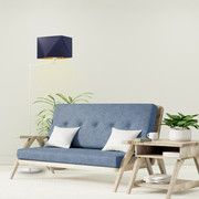 Biała lampa stojąca do salonu SANTIAGO GOLD