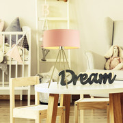 Nowoczesna lampka nocna dla dziecka SIERRA z różowym abażurem