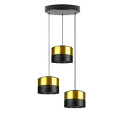 Kaskadowa lampa wisząca czarno-złota 3 punktowa PUEBLO GLAM