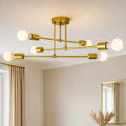 Złota lampa sufitowa do salonu TORI z 6 źródłami światła