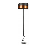 Czarna lampa podłogowa z miedzianym kloszem JERSEY GLAM w stylu glamour