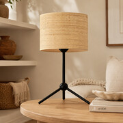 Rattanowa lampa stołowa trójnogu w stylu boho ASPEN BOHO