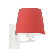 Biały kinkiet z czerwonym abażurem HVAR w klasycznym stylu