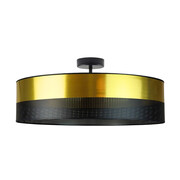 Lampa sufitowa do jadalni WENECJA GLAM fi - 60 cm kolor złoty z czarnym ażurem