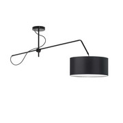 Czarna lampa wisząca z regulowanym ramieniem RIO