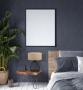 Czarna druciana lampka nocna z beżowym abażurem LUKKA