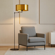 Czarno-złota lampa stojąca w stylu glamour CANCUN MIRROR