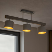 Drewniana 3 punktowa lampa sufitowa w stylu skandynawskim HOLLYWOOD GOLD