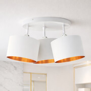 Nowoczesna lampa sufitowa 3-punktowa DAKOTA GOLD w kolorze białym