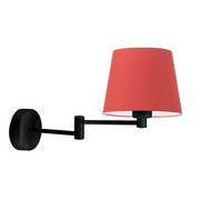 Kinkiet na wysięgniku nad stół LUGO z czerwonym abażurem