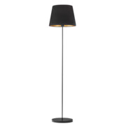 Czarna lampa stojąca VASTO VELUR do czytania w salonie
