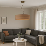 Nowoczesny żyrandol do jadalni HAJFA ECO fi - 60 cm - kolor orzechowy