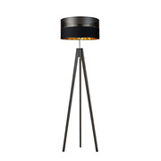 Drewniana lampa podłogowa na 3 nogach do sypialni HAITI GLAM