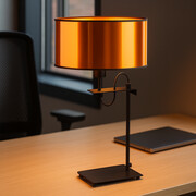 Czarna lampa biurkowa do pracy i nauki ALASKA MIRROR w stylu loft