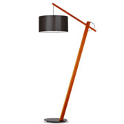 Brązowa lampa podłogowa drewniana TORINO