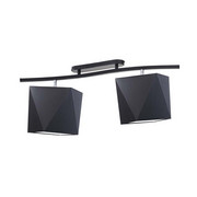 Czarna lampa sufitowa na listwie do salonu CORONA 2-punktowa 2xE27