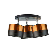 Czarna lampa sufitowa 3-punktowa regulowana na okrągłym stelażu DAKOTA GLAM