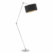 Funkcjonalna lampa stojąca do czytania BARI VELUR z czarnym abażurem