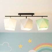 Nowoczesny plafon do pokoju dziecka DETROIT z kolorowymi kloszami