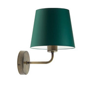 Elegancki kinkiet do salonu RIMINI w stylu urban jungle z abażurem zieleń butelkowa