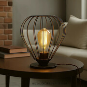 Czarna lampka stołowa loftowa ZAKYNTHOS LOFT