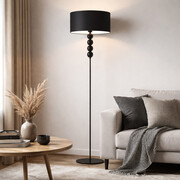 Czarna lampa stojąca do salonu BERMUDY